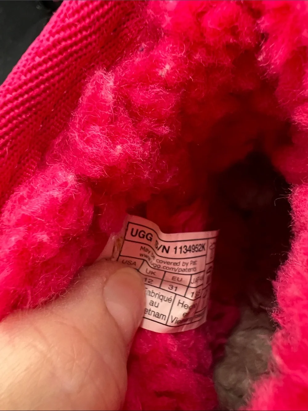 UGG Kids Hot Pink Logo Shearling Boots